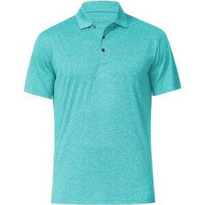 Mens Dry Fit Golf Polo Shirt Performance Athletic Workout Lightweight Top